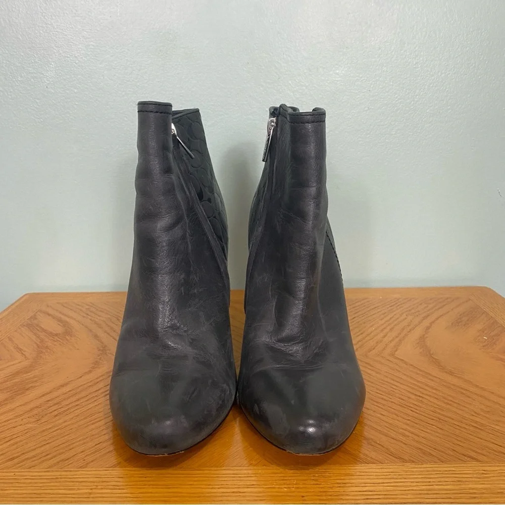 Coach‎ Hanni Leather Black Booties Heeled Sz 10 Read Description Please - Picture 6 of 15